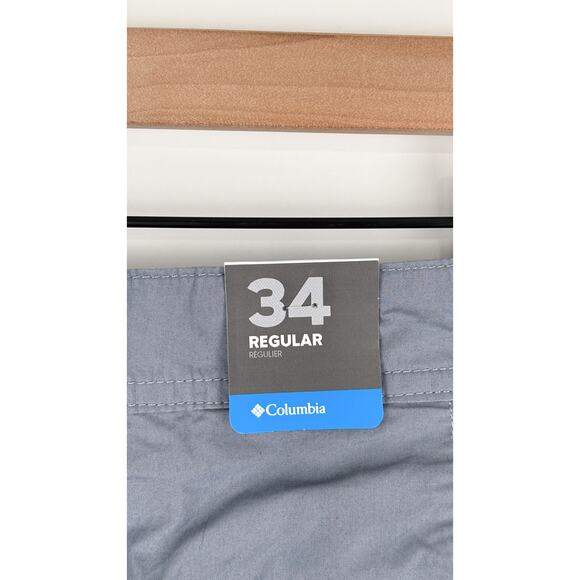 Columbia Mens Washed Out Shorts 10" Inseam Grey Flat Front Lined Size 34 R NWT - Picture 11 of 14